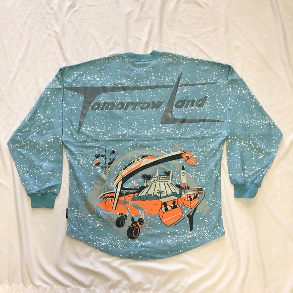 Disney World Tomorrowland Blue Spirit Jersey Magic Kingdom Adult Size - NEW - Picture 1 of 6
